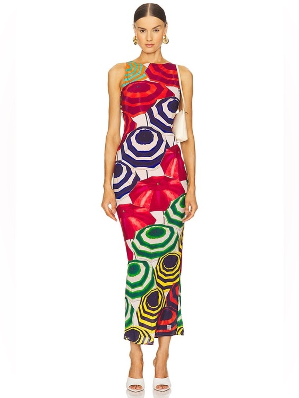 Muma World Multicolored umbrella Riviera Electra Maxi Dress Size M - Picture 1 of 5